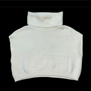 NWOT Free People white cropped sleeveless turtleneck